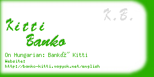 kitti banko business card